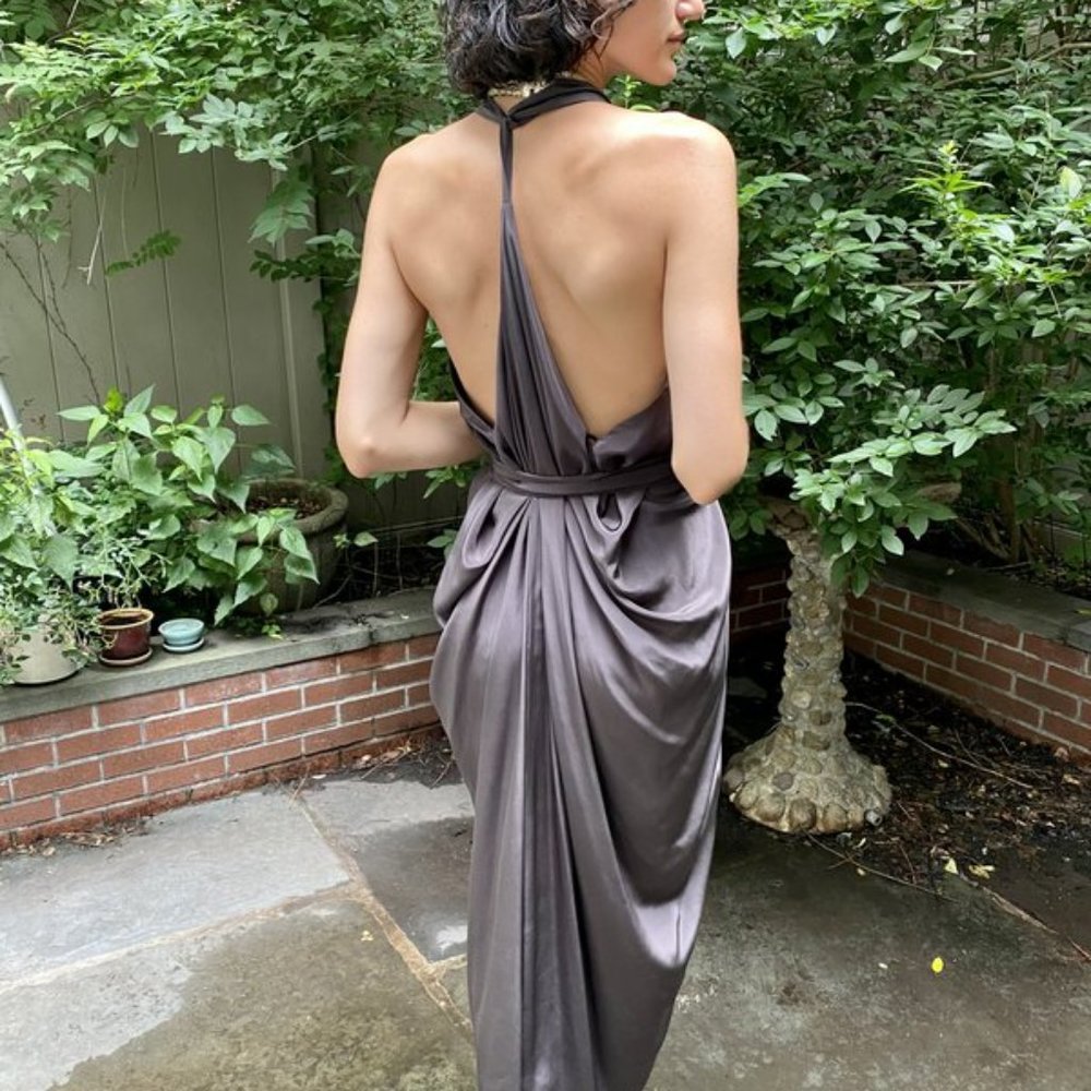 Atelier Delphine Rome Dress; Chocolate Brown; One Size Fits All - Picture 3 of 7